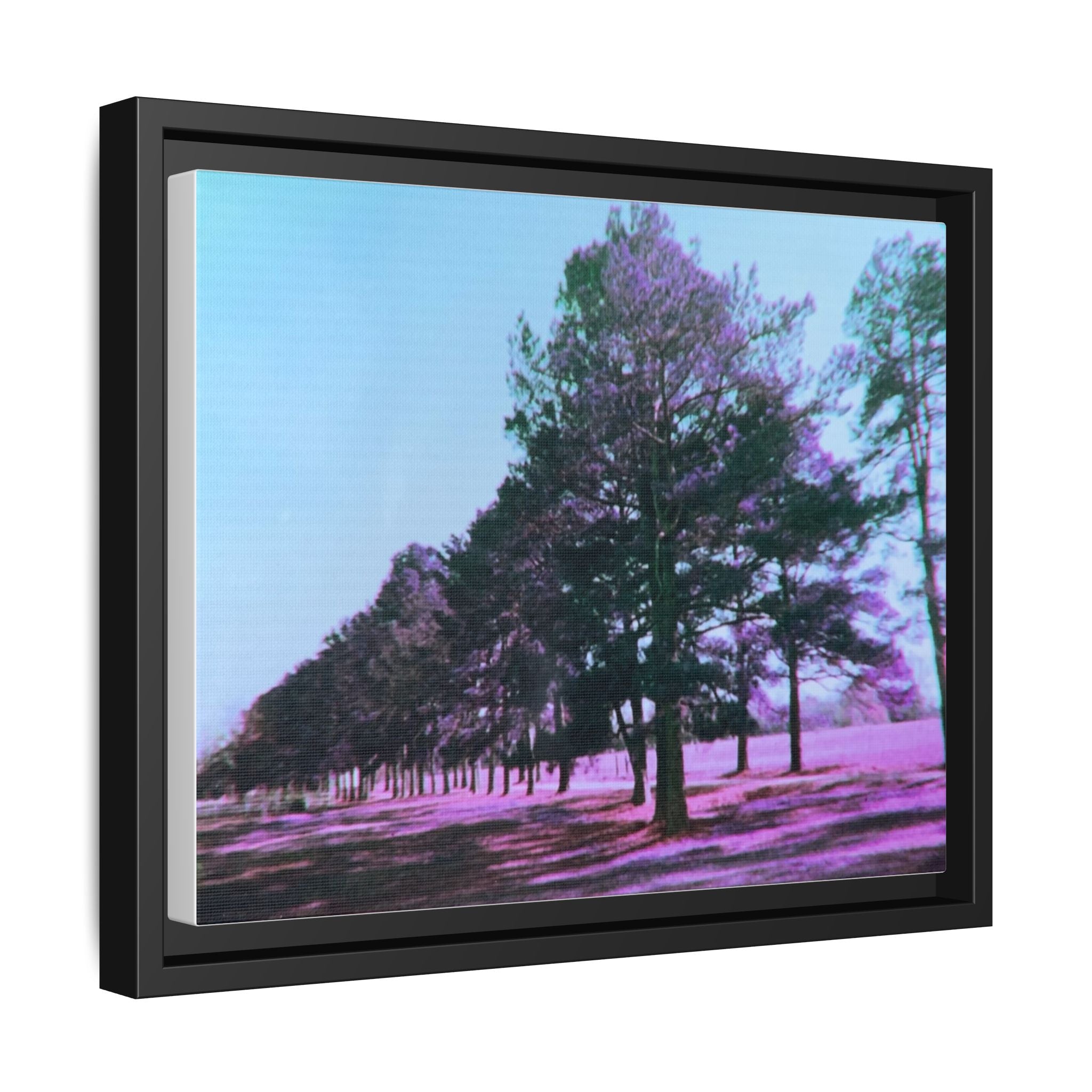 Framed Matte Canvas Print — Lomochrome Purple Tree Landscape