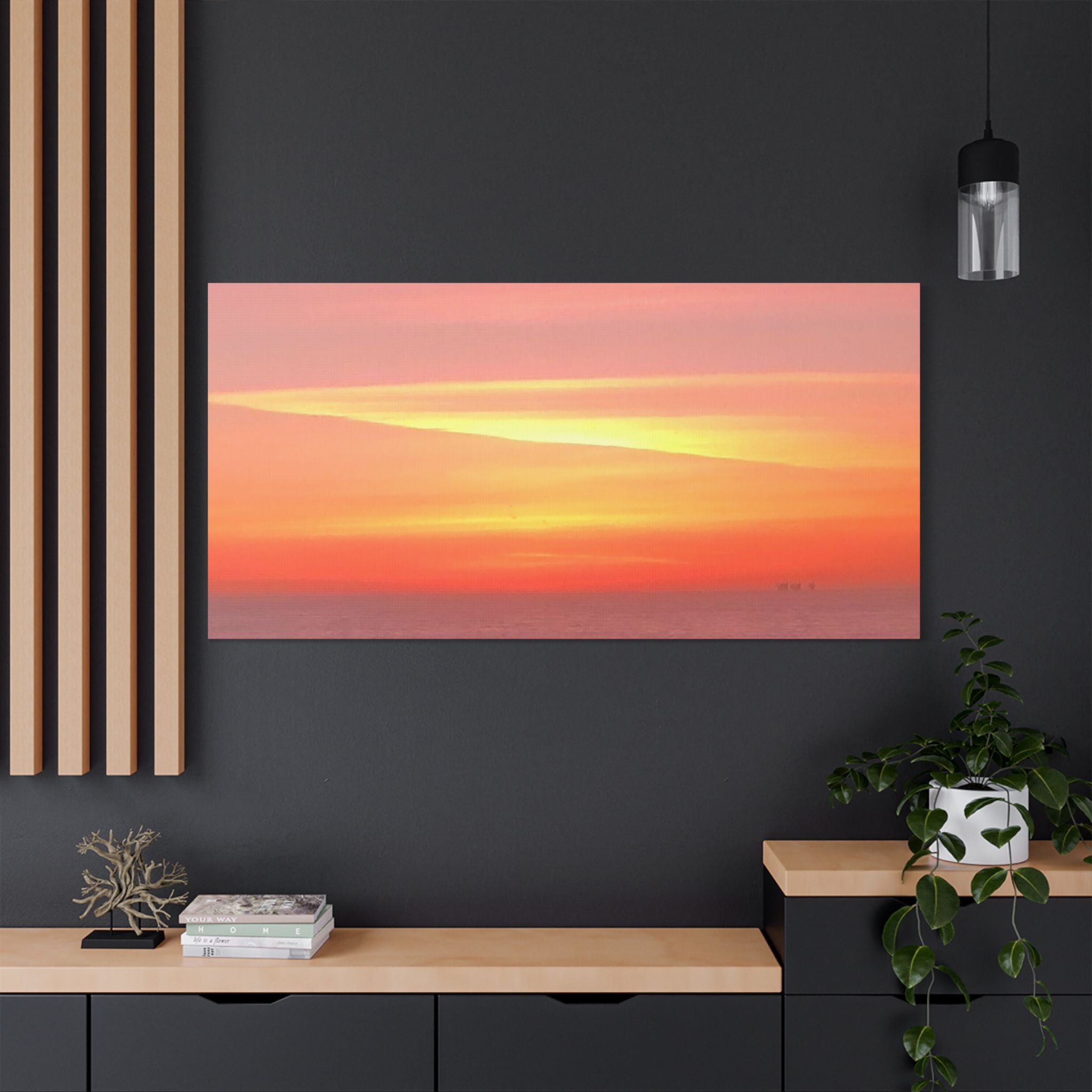 Ventura Sunset Satin Canvas — Stretched Beach Wall Art
