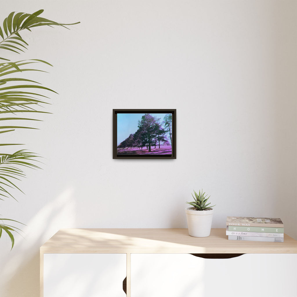 Framed Matte Canvas Print — Lomochrome Purple Tree Landscape