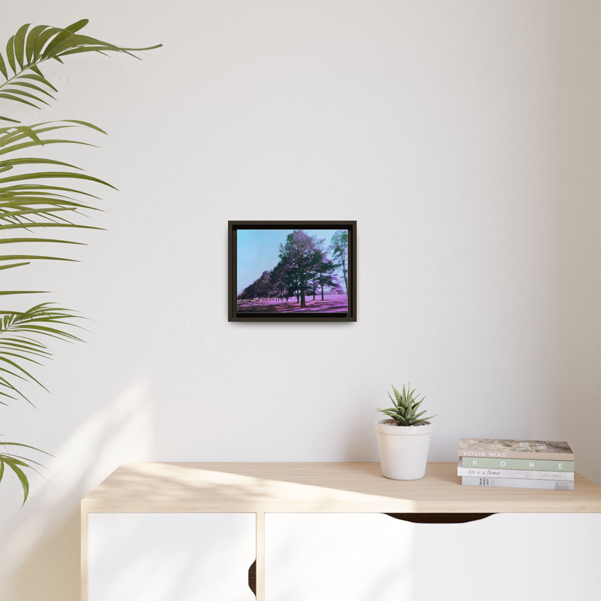 Framed Matte Canvas Print — Lomochrome Purple Tree Landscape