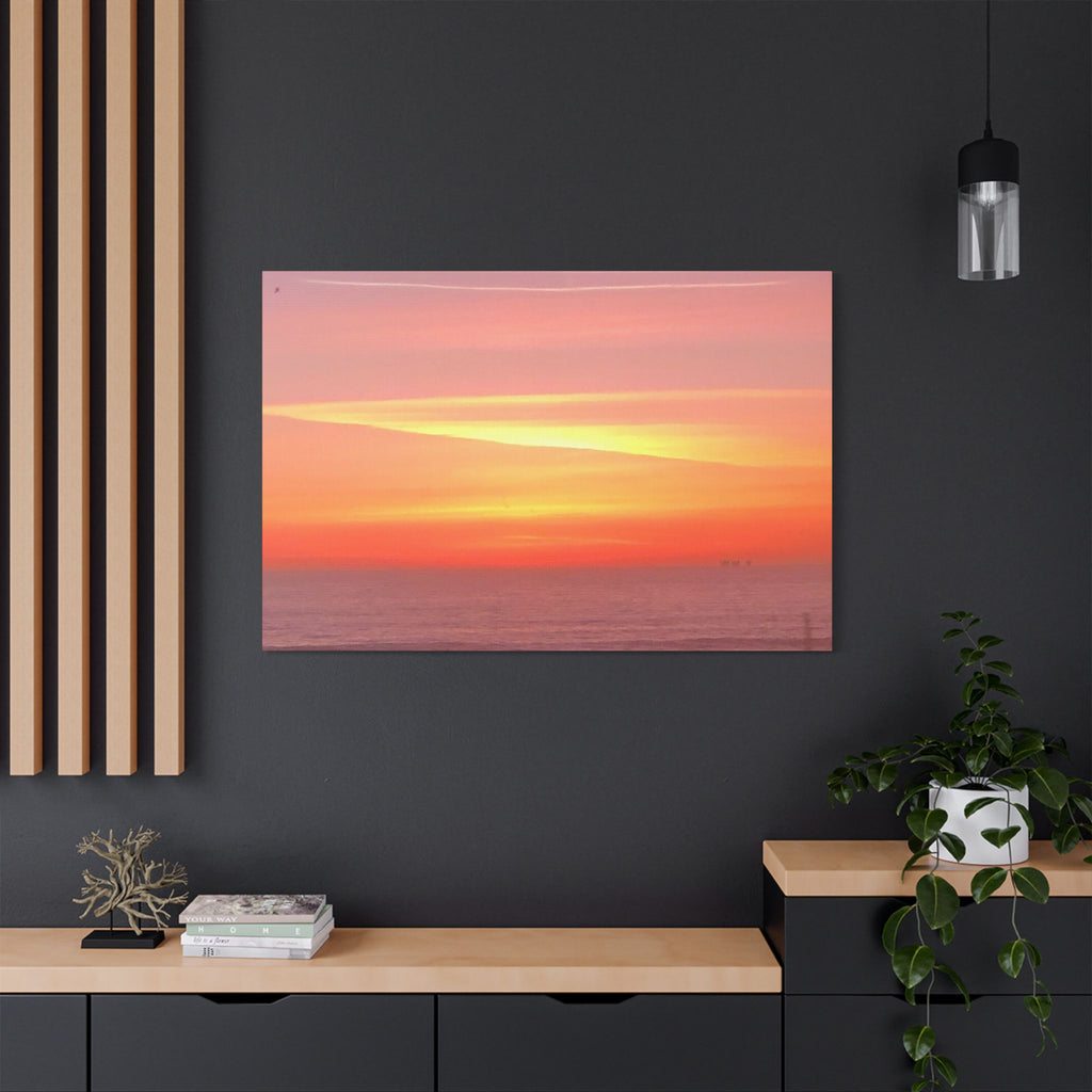 Ventura Sunset Satin Canvas — Stretched Beach Wall Art