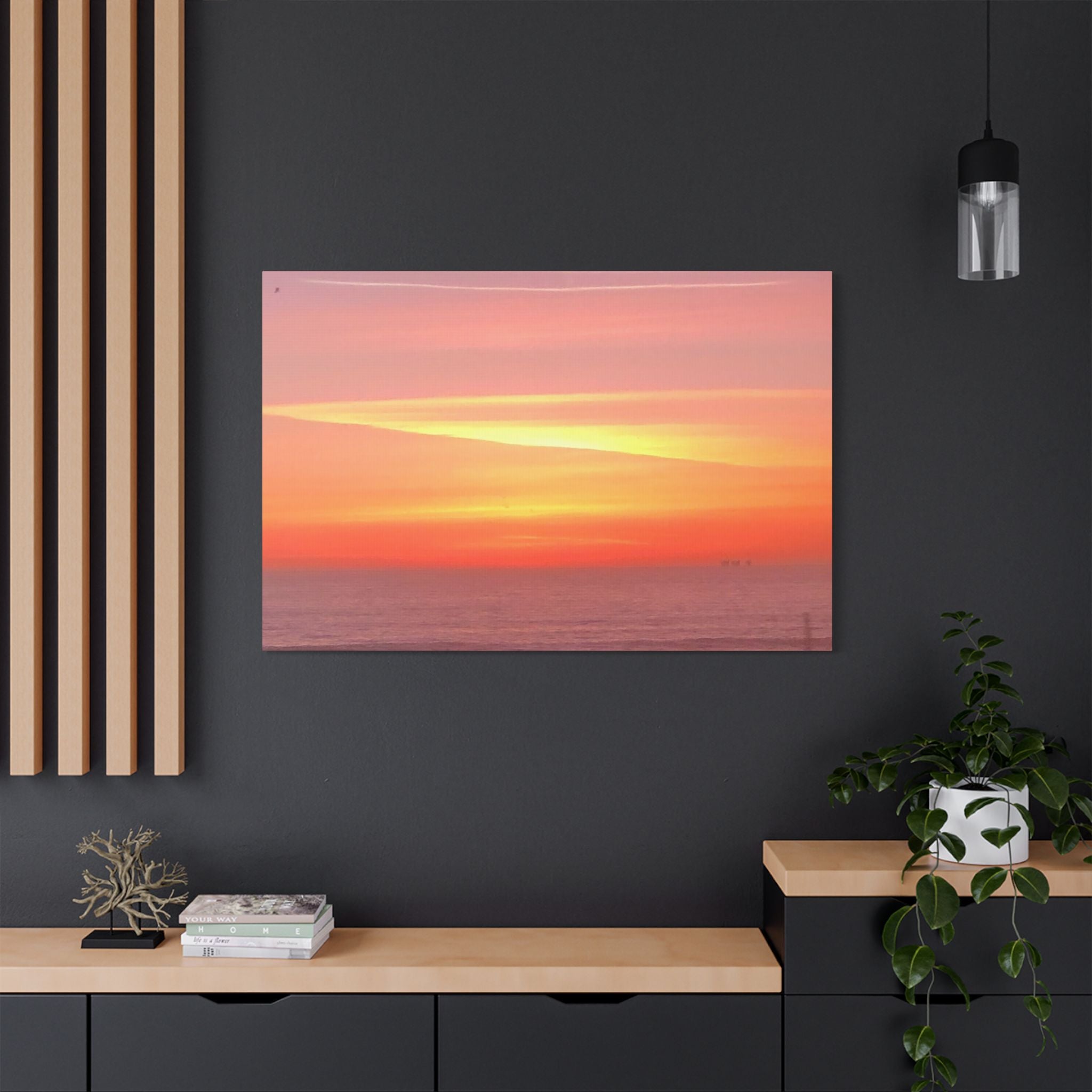 Ventura Sunset Satin Canvas — Stretched Beach Wall Art