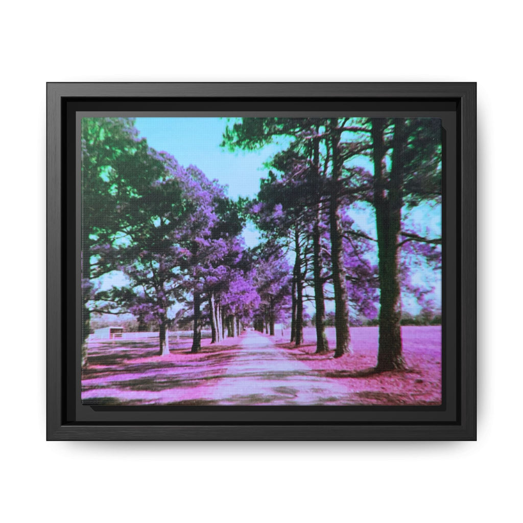 Framed Matte Canvas Print — Paris,Texas Lomochrome Purple Landscape