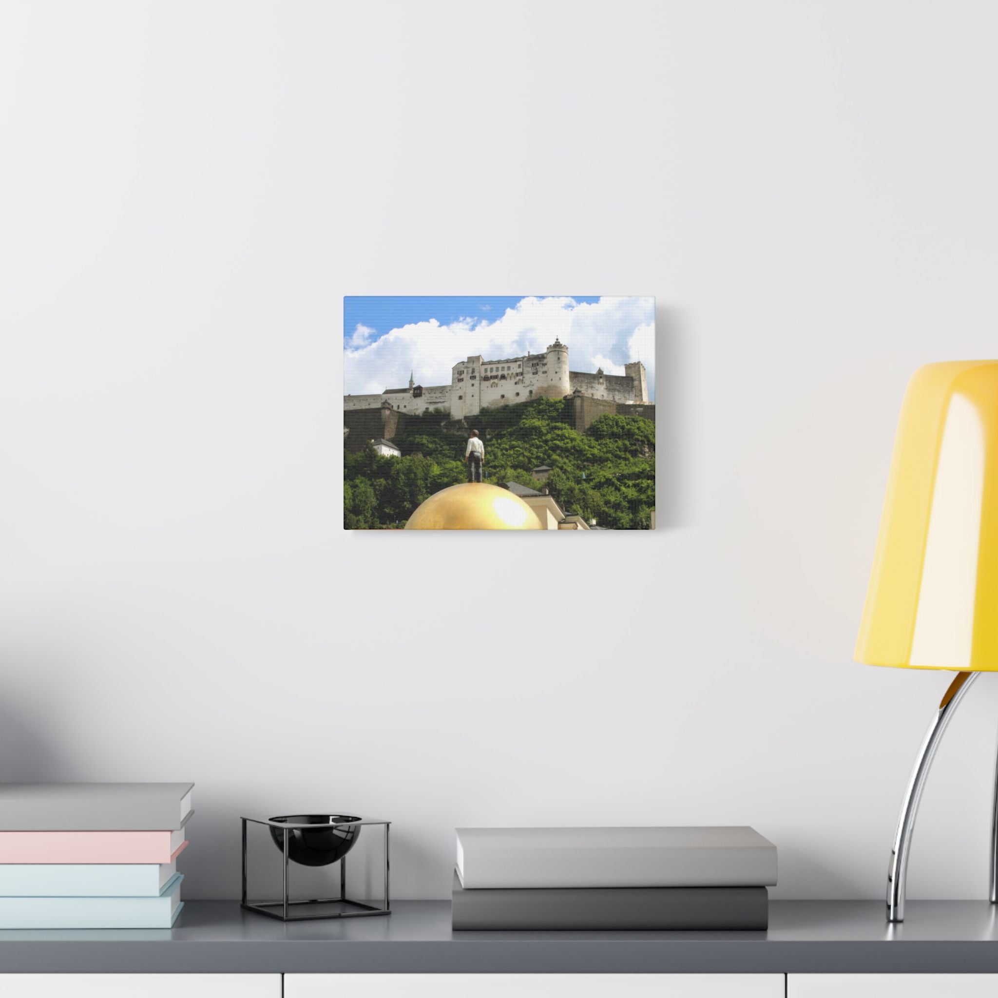 Salzburg Fortress Satin Stretched Canvas Print