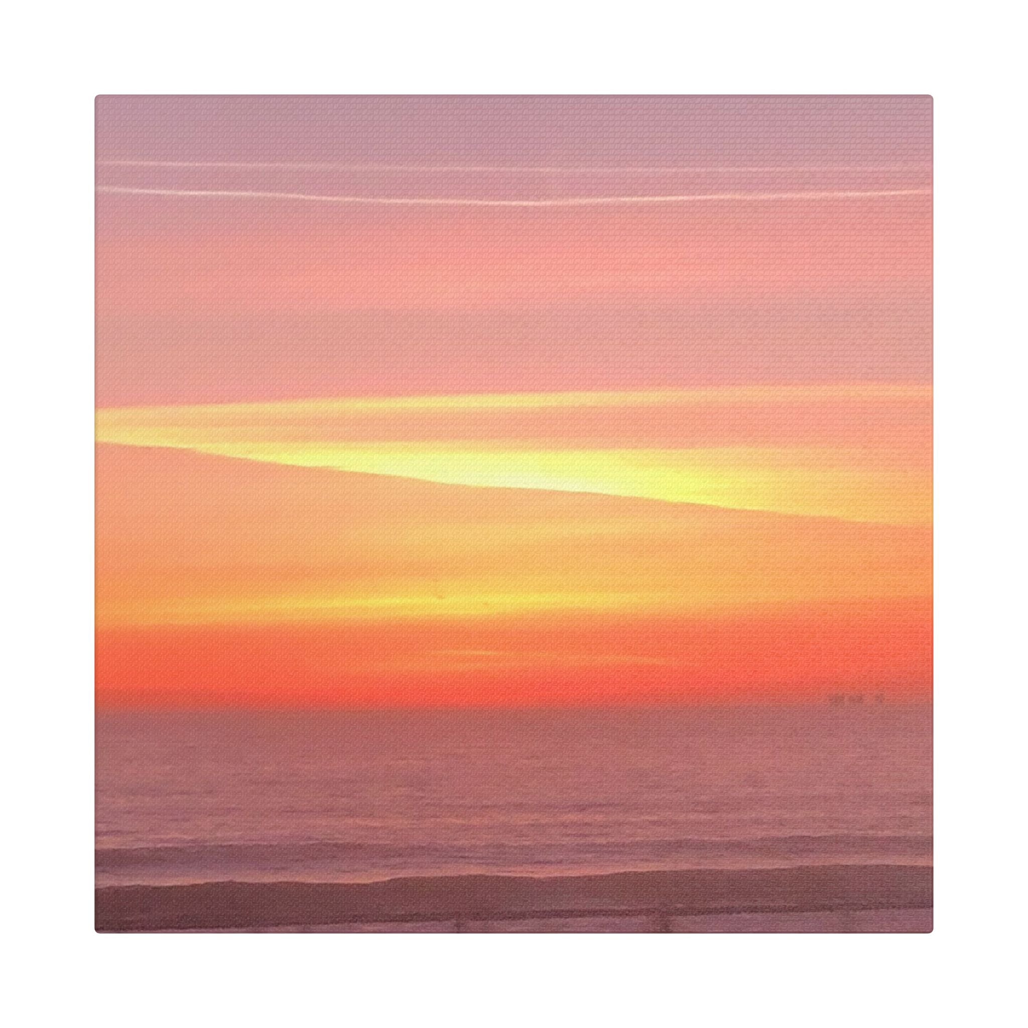 Ventura Sunset Satin Canvas — Stretched Beach Wall Art