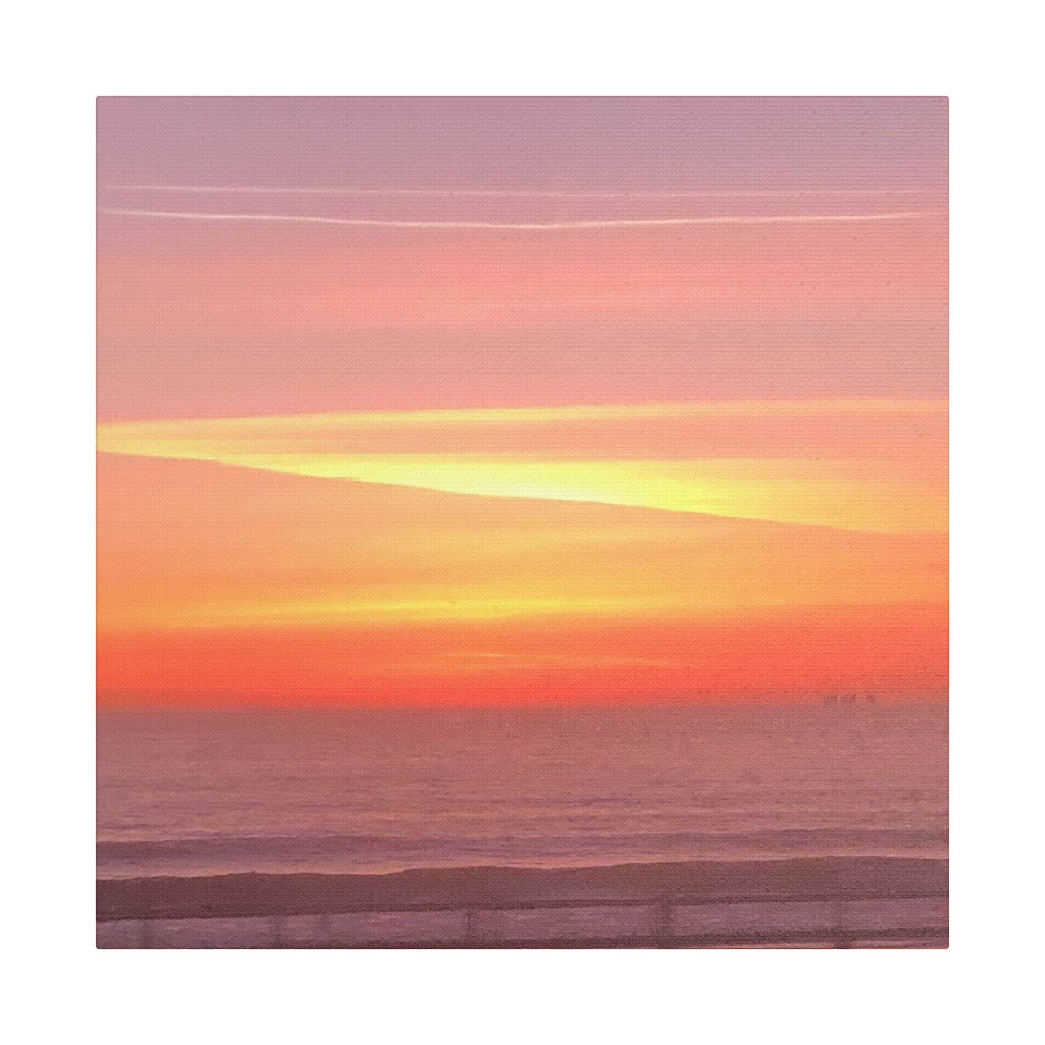 Ventura Sunset Satin Canvas — Stretched Beach Wall Art