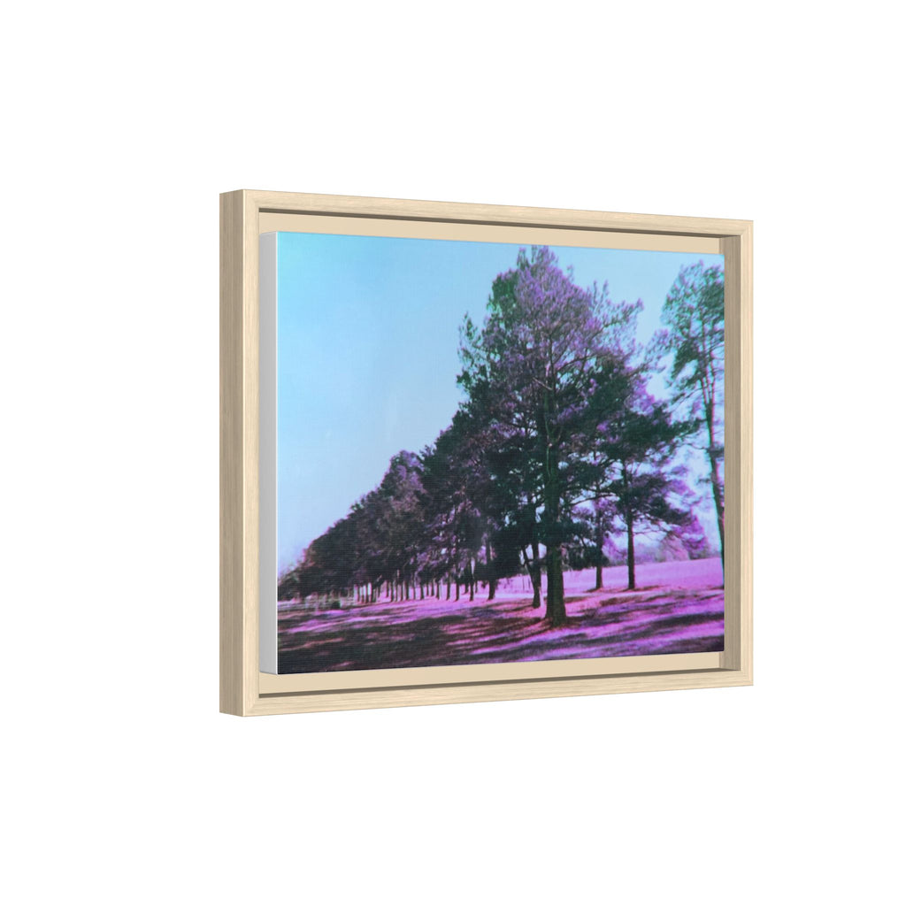 Framed Matte Canvas Print — Lomochrome Purple Tree Landscape