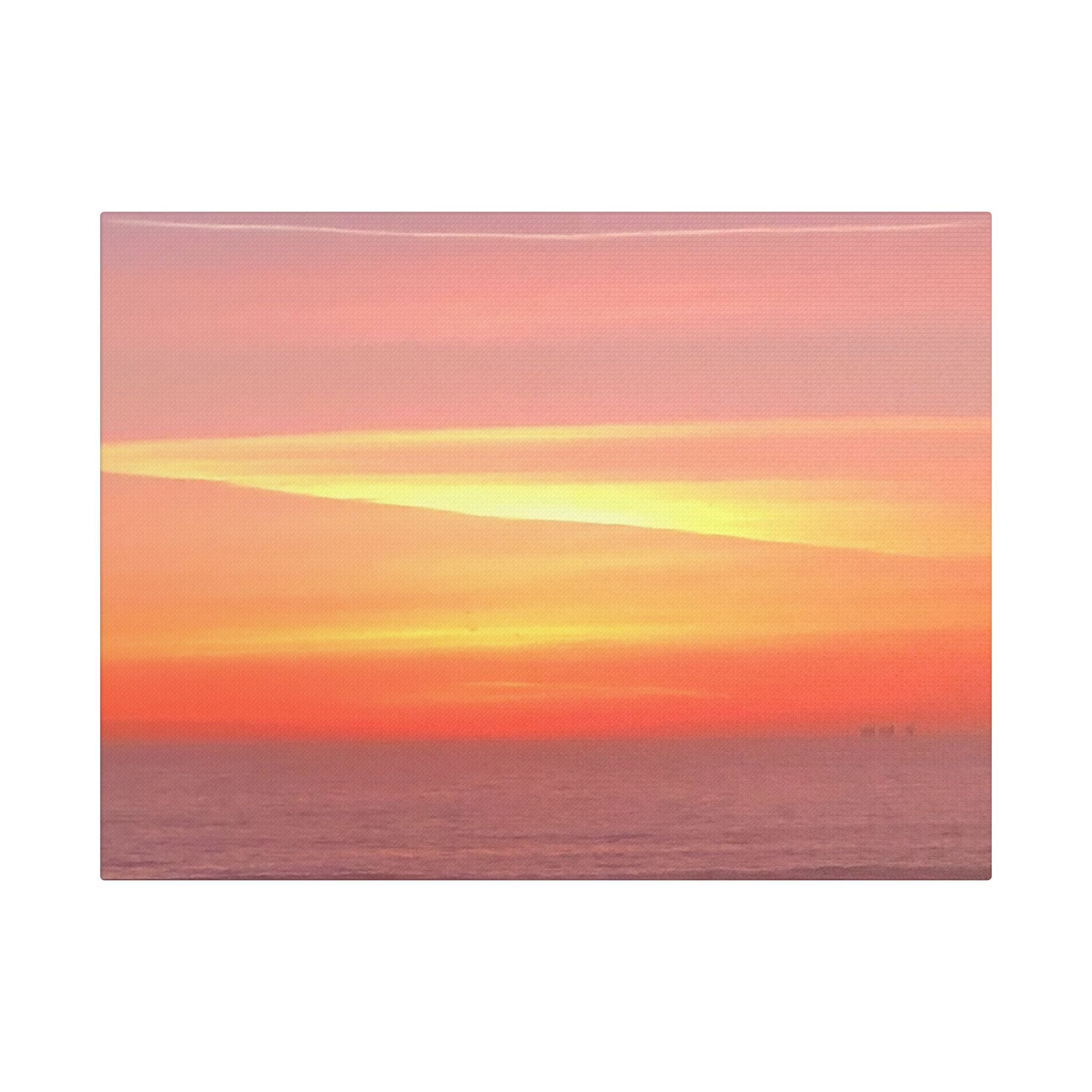 Ventura Sunset Satin Canvas — Stretched Beach Wall Art