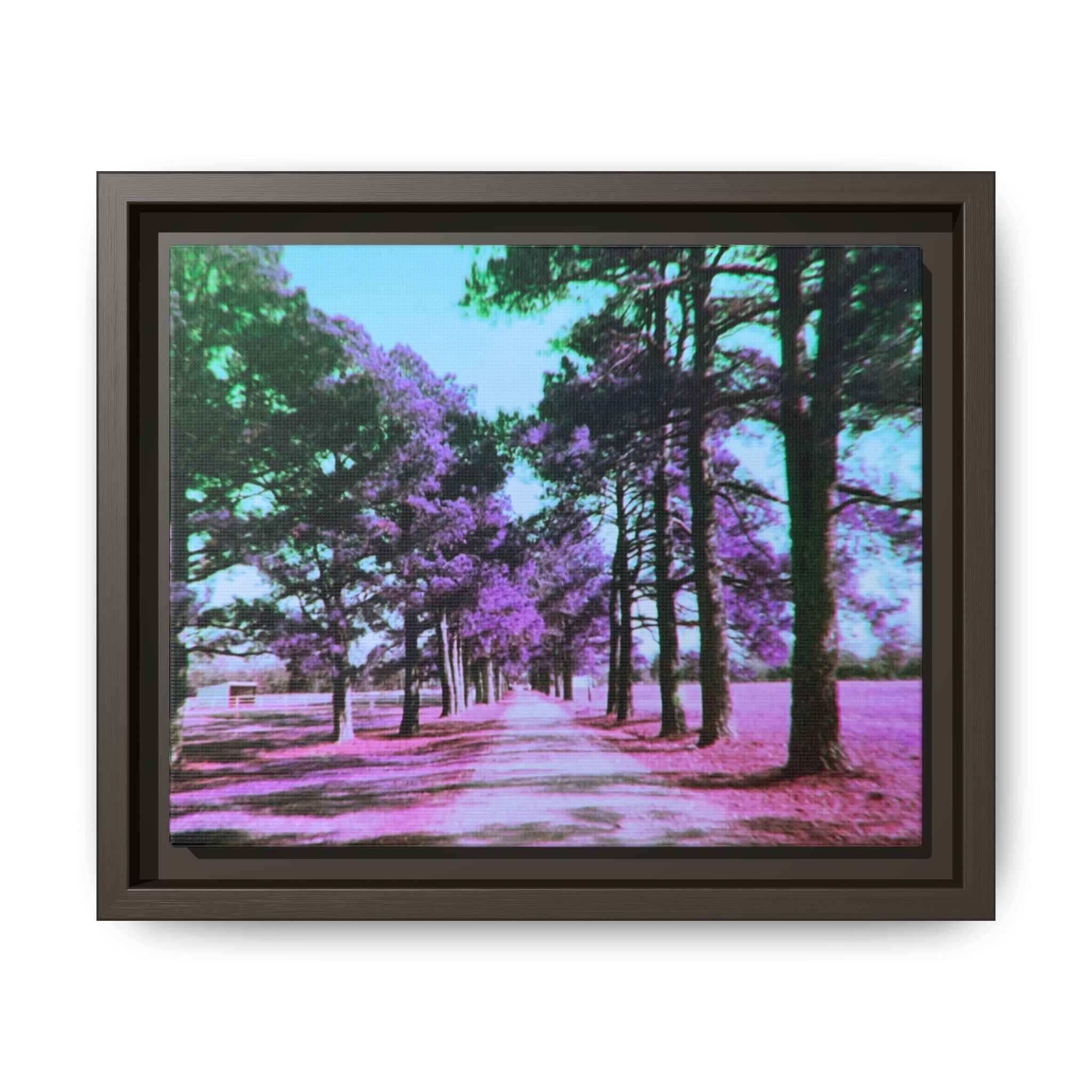 Framed Matte Canvas Print — Paris,Texas Lomochrome Purple Landscape