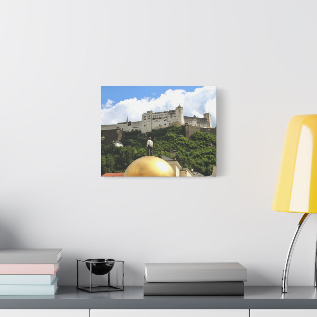 Salzburg Fortress Satin Stretched Canvas Print